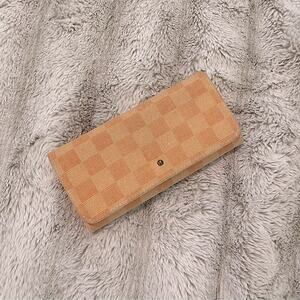 Universal Thread Peach Orange Checkered Long Wallet